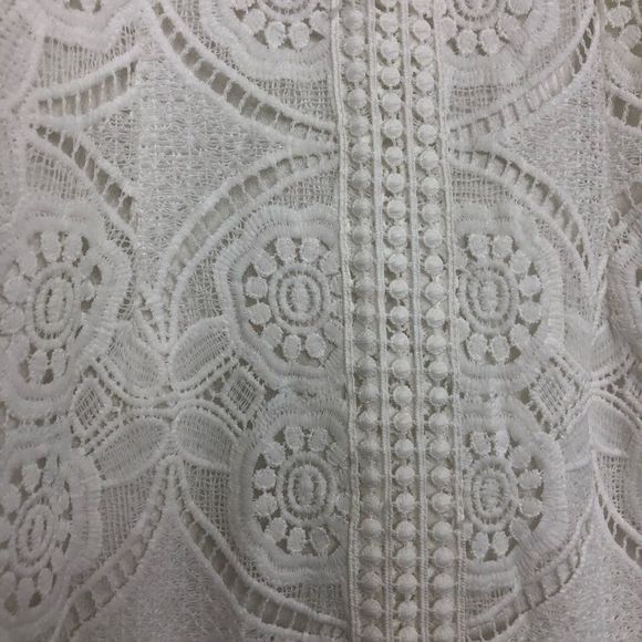 J.O.A White Sleeveless Square Neck Crochet Lace Dress size Medium - Picture 11 of 15